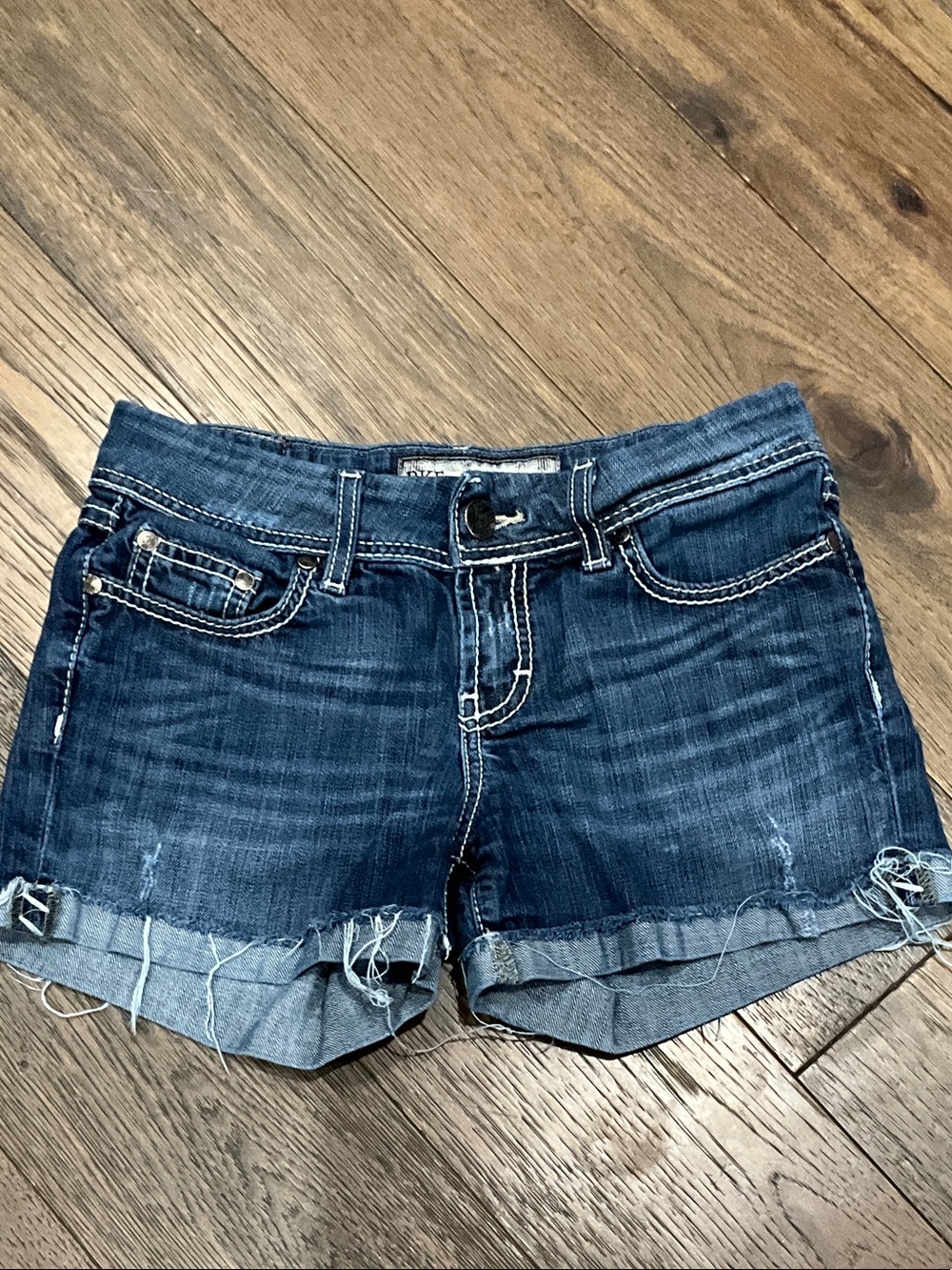 BKE Dark Blue Denim Rolled-Hem Jean Shorts